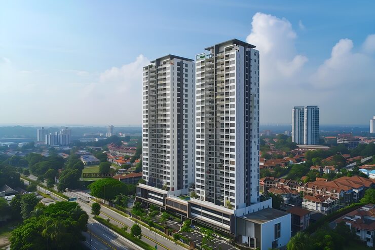 Artist's impression of a low-density apartment block