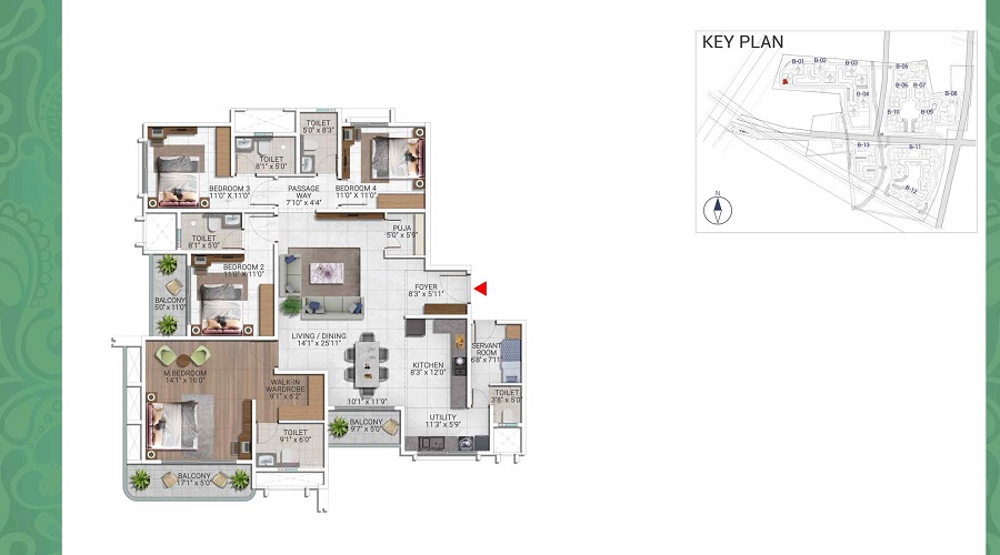 4BHK luxury layout with modern design